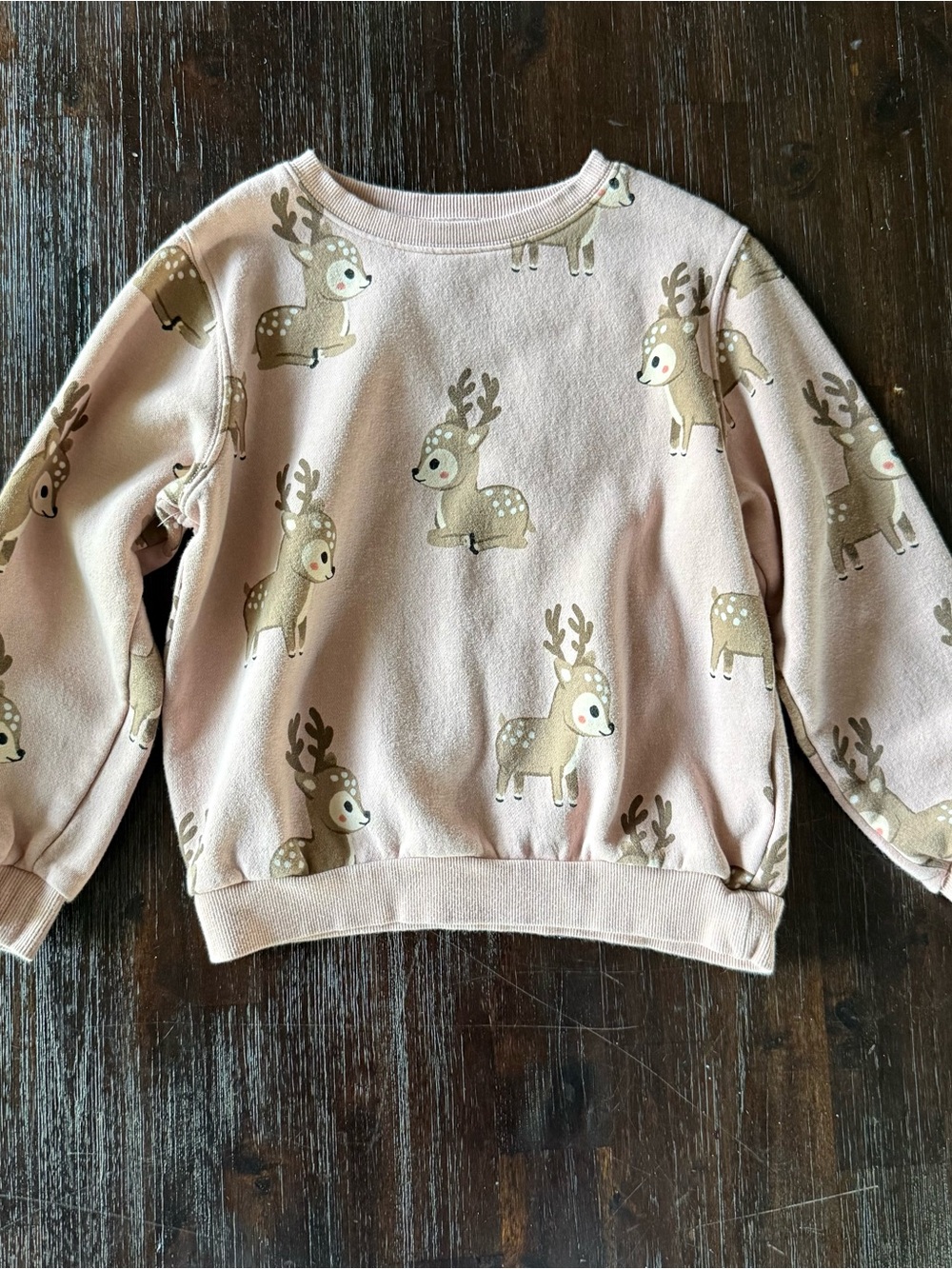 H&M Pink Reindeer Print Sweatshirt for Kids